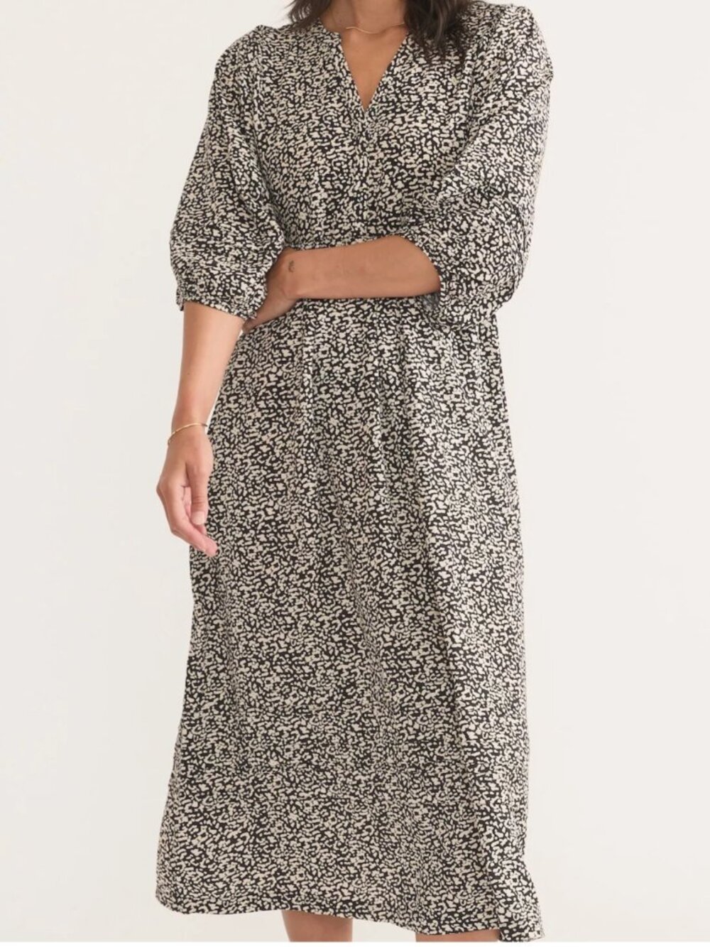 Marine Layer Lola Midi Dress in Light Cheetah size Medium